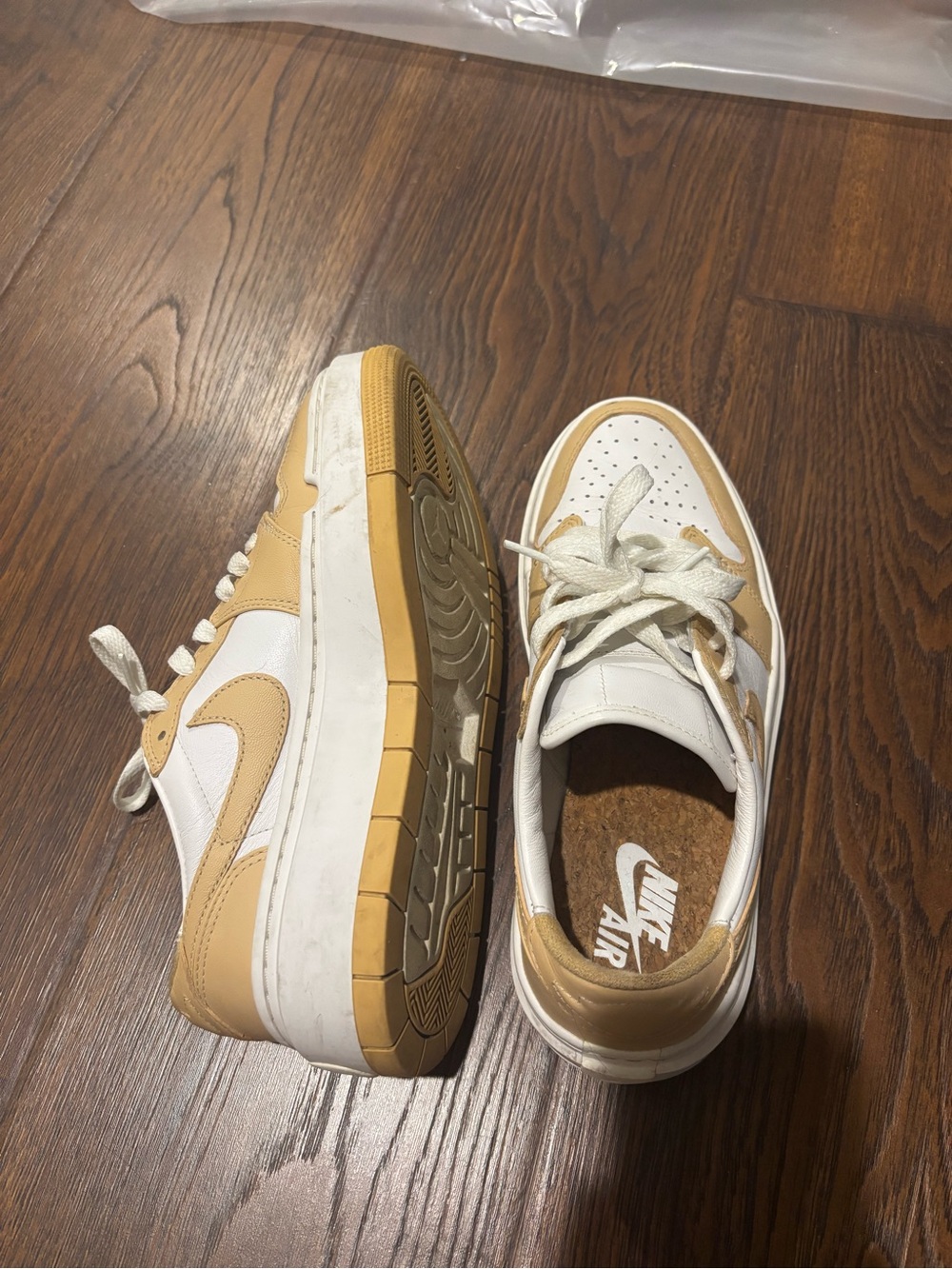Nike Air Jordan 1 Sneakers in White and Tan